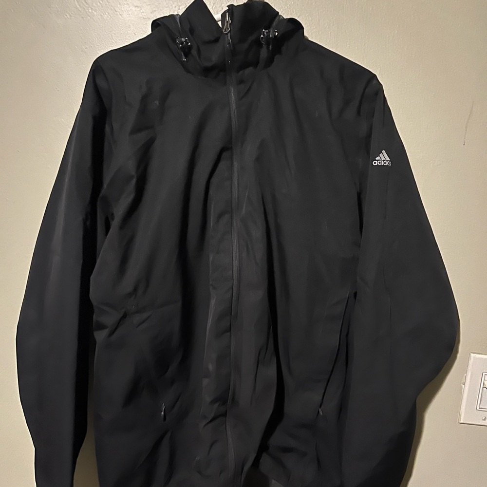 Adidas Men's Black Windbreaker Jacket